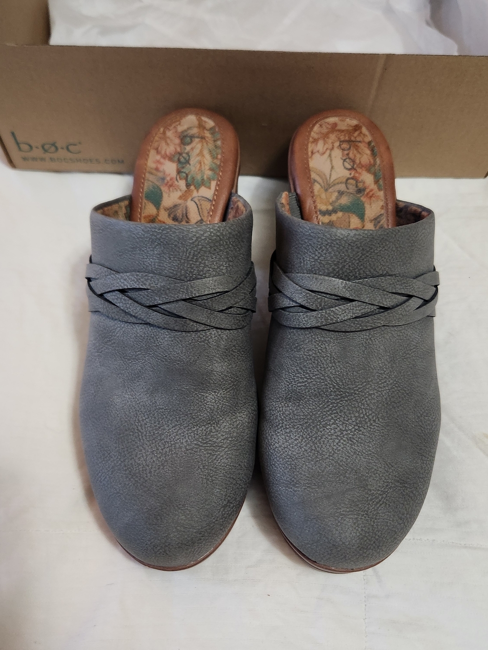 b.o.c. Women’s Grey Slip-On Braided Mule